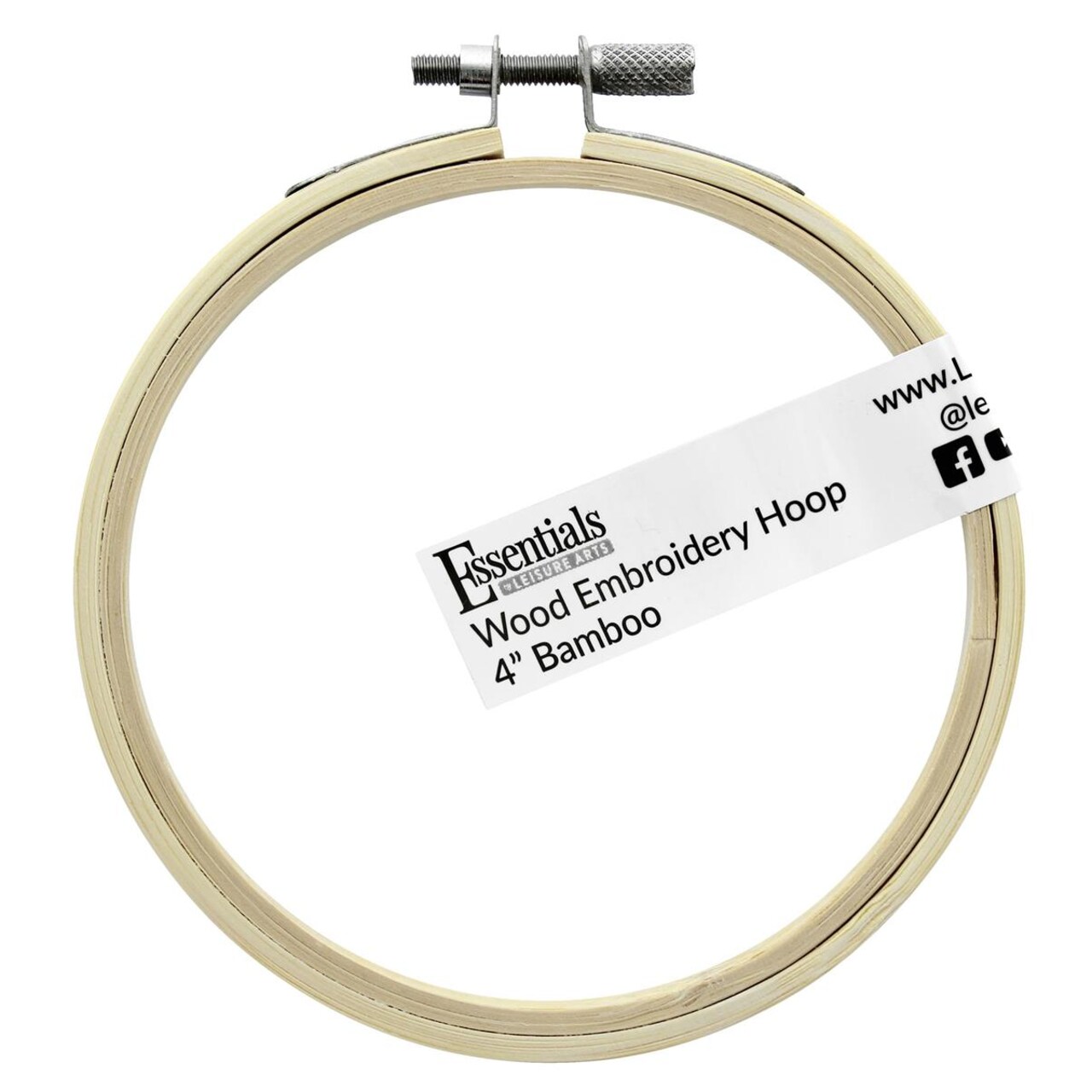 Essentials by Leisure Arts Wood Embroidery Hoop 4" Bamboo - wooden hoops for crafts - embroidery hoop holder - cross stitch hoop - cross stitch hoops and frames